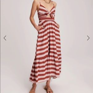 NWT A.L.C. Laurel Striped Cut-Out Midi Dress SZ 0